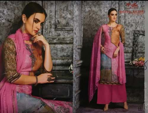 Pink And Grey Ready Made Suit For Ladies by Dhawan Boutique