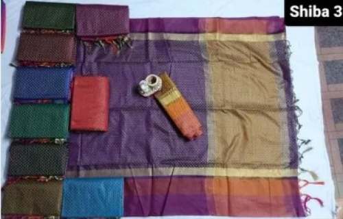 Plain Weaving Cotton handloom Saree-Shiba