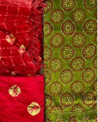 Fancy Cotton Bandhani Dress Material 