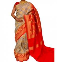 Fancy Pure Silk Printed Saree For Women