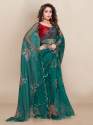 Fancy Sequance work Digital print Organza Saree thumb 1