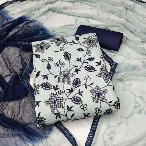 HeavyCotton With  Embroidery Work Dress Material