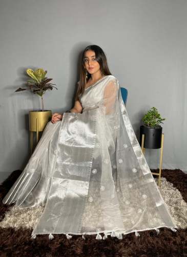 Kanchipuram Orgenza Jacquard Multi Squence Sari