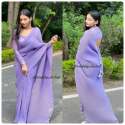 Latest Georgette Crush Saree With Stitch Blouse