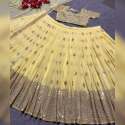 Lemon Yellow Party Wear Georgette Choli  thumb 3