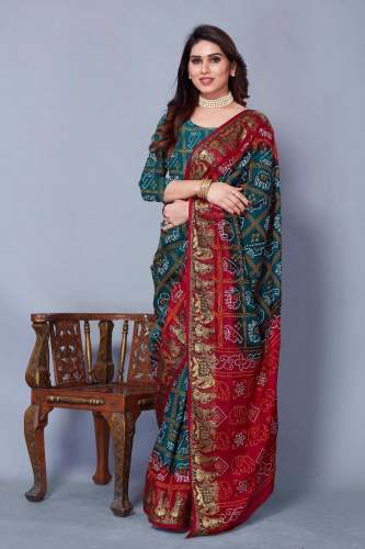 New Ariival Patola Style Bandhani Art Silk Saree