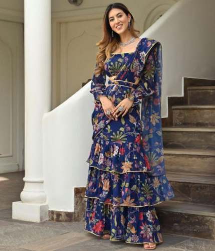 Party Wear Lehenga Style Saree With Choli 