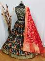 Party Wear Semi Stitched Jacquard Lehenga Choli  thumb 4