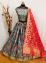 Party Wear Semi Stitched Jacquard Lehenga Choli  thumb 6