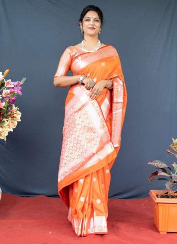 Party Wear Soft Lichi Silk Saree 