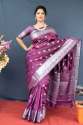 Party Wear Soft Lichi Silk Saree  thumb 2