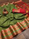 Soft Cotton Silk Saree With Chit Pallu