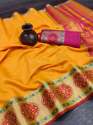 Soft Cotton Silk Saree With Chit Pallu thumb 2