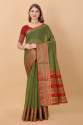 Soft Cotton Silk Saree With Chit Pallu thumb 9