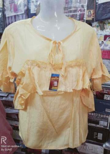 Girls Creamy Western Top  by Sananda Readmade Garments