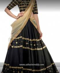 Fancy Black Gotta Patti Lehenga Choli For Ladies