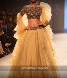 New Cream Lehenga With Ruffle Dupatta
