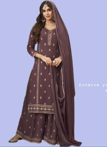 New Arrival Brown Semi Stitch Suit For Women by Fabanza