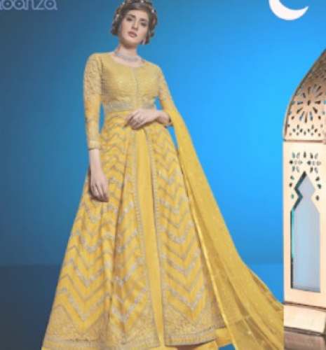 New Yellow Semi Stitch Suit For Women by Fabanza