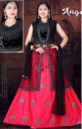 Latest Festive Wear Crop top Lehenga With Shrug  by ANGEL INDUSTRIES