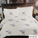 Fancy Printed White Bed Sheet  thumb 2