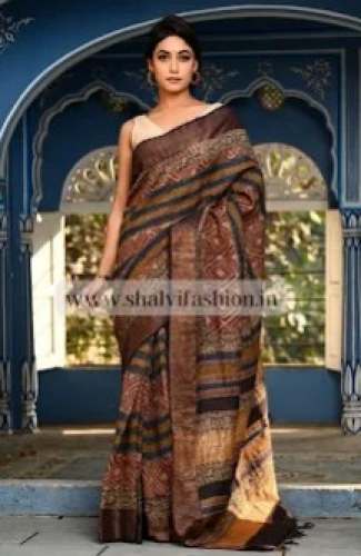 Fancy Tussar Silk Saree For Ladies by Shalvi Fashion