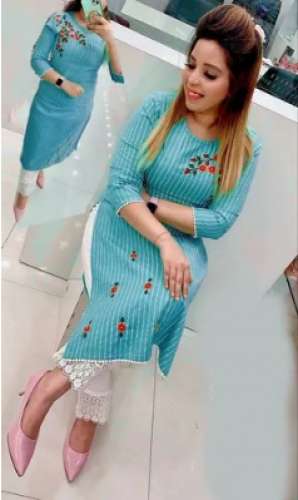 Embroidered Kurti Pant Set
