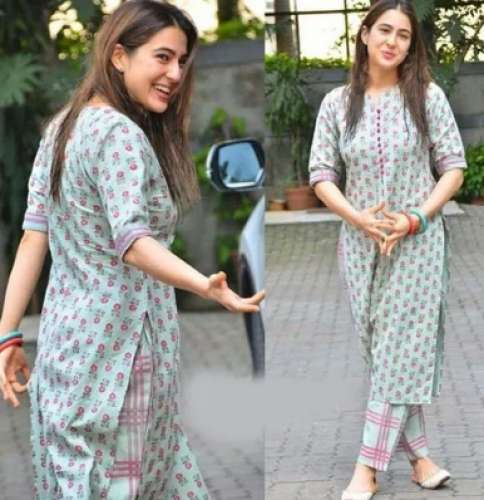 Ladies Printed Kurti With Pant Set