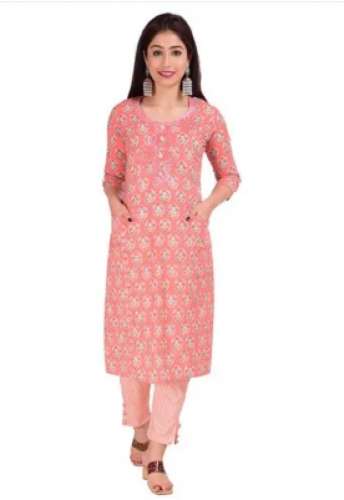 Cotton Kurti Palazzo Suit by Manisha Creation