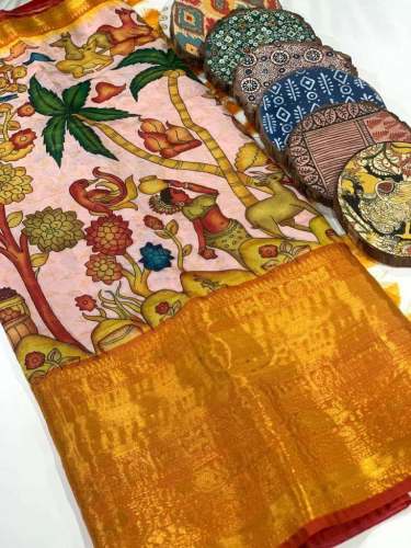 KEERTHY VOL 4 Banarasi Kalamkari Block Print Saree