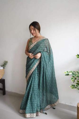 New Collection Bandhani Crochet Saree 