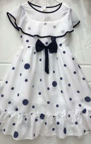 White Frock With Polka Dot For Girls Kids by Being Star
