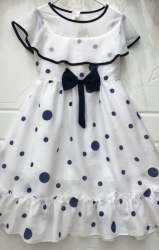 White Frock With Polka Dot For Girls Kids