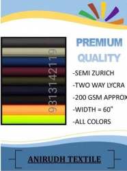 Poly Spandex 2 way Lycra Fabric 