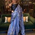 Designer Japan crape satin saree thumb 2