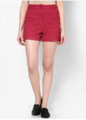 Red Girls Short by Femella Fashions Pvt Ltd
