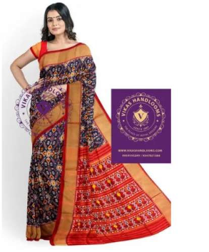 Silk Double Ikkat Saree by Vikas Handlooms