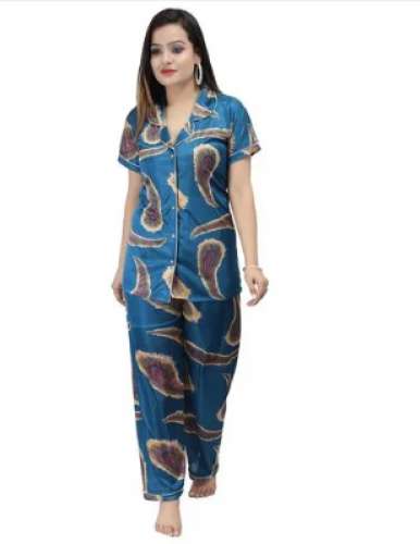 Dno. NS .1101 Satin Printed Night suit by Seema Impex