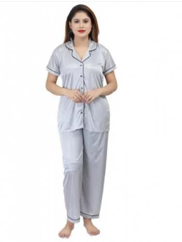 Plain Satin Night Suit by Seema Impex