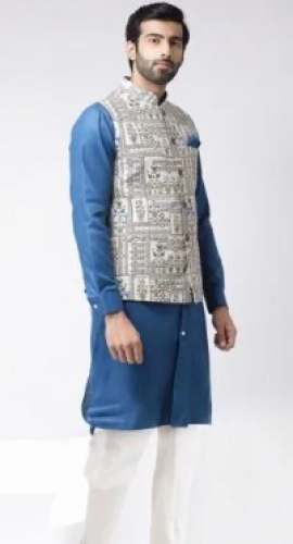 Mens Kurta Pajama With Modi Koti  by Swayamvar