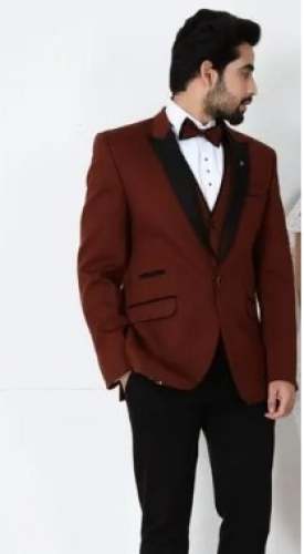 Party Wear Mens Maroon Tuxedo  by Swayamvar