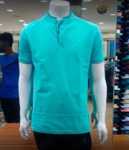 New Collar Neck Sky Blur T Shirt For Men by Sri Ganapathy Silks