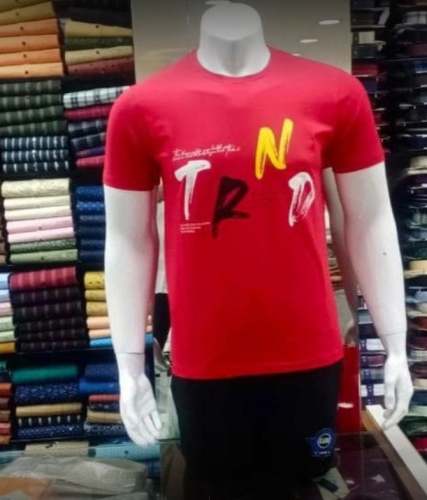 New Printed Red T Shirt For Men by Sri Ganapathy Silks
