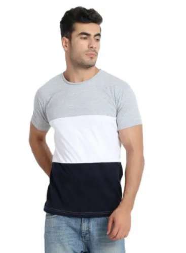 Men Cotton Round Neck T Shirt by Dafta Enterprises