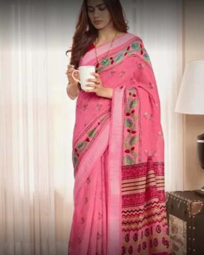 New Collection Pink Dola Silk Saree For Women