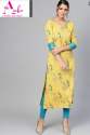 New Arrival Yellow Printed Kurti For Ladies
