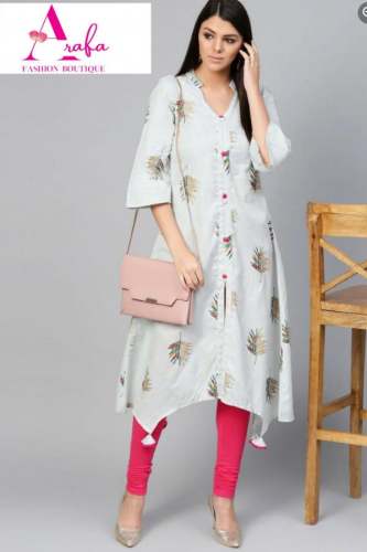New Collection Grey Printed Kurti For Women