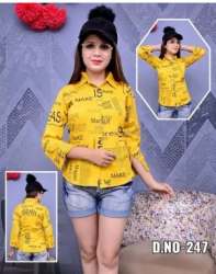 Modal Rayon Shirt Style Yellow Top 