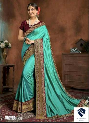 Fancy Rama Designer Saree For Women by Sri Kumaran Tex Fashion