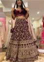 bridal-wear-velvet-wine-lehenga-choli